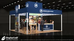 20x20 Isla booth design by DisplayCraft